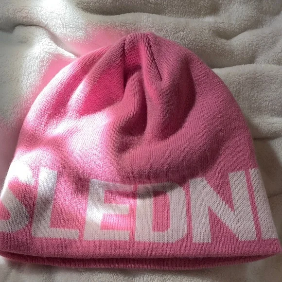 Pink Knit Beanie Hat - Picture 1 of 4